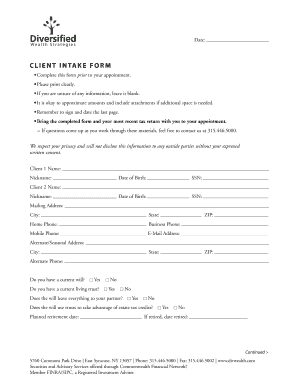 Client Intake Form