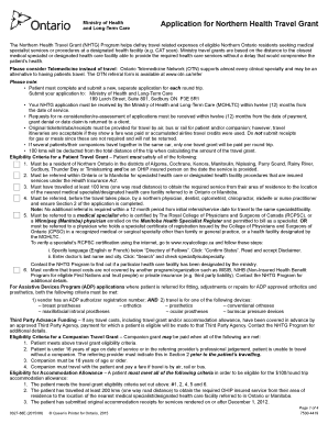 Northern Health Travel Grant Application
