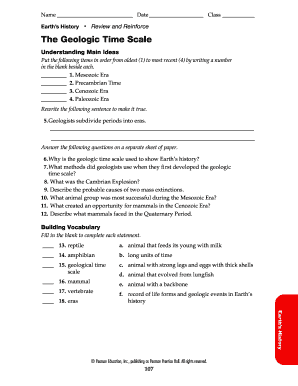 review and reinforce the geologic time scale