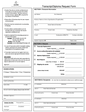 Transcript/Diploma Request Form