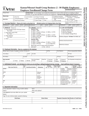 Kansas/Missouri Small Group Business Employee Enrollment Form
