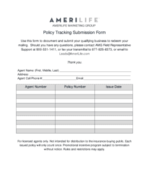 Policy Tracking Submission Form
