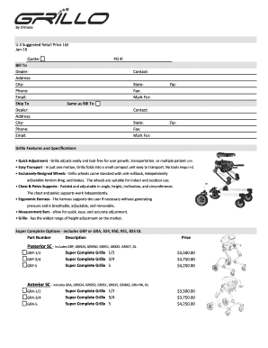 US Suggested Retail Price List