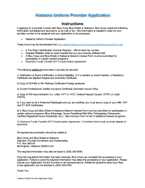 Alabama Uniform Provider Application