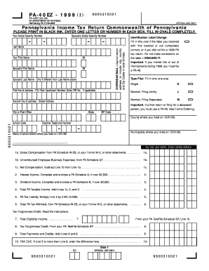 Pennsylvania Income Tax Return PA-40EZ