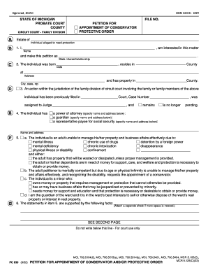 Michigan Conservatorship Petition