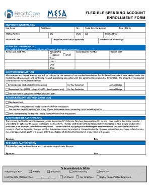 Flexible Spending Account Enrollment Form