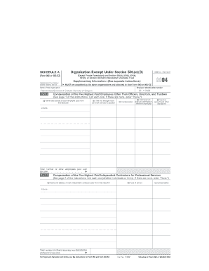 Schedule A Form 990