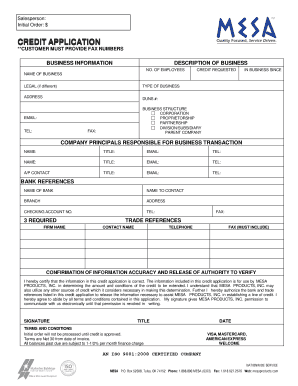 Credit Application Form