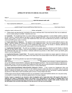 Affidavit of Multi Check Collection