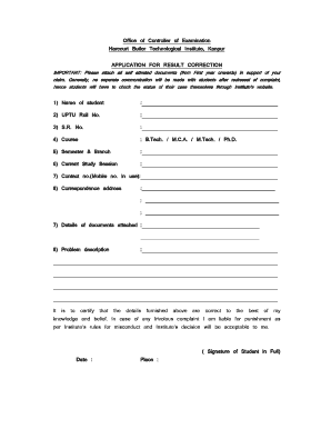 Application for Result Correction
