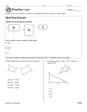 Math Practice 7.5(A) Worksheet