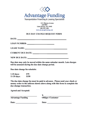 Due Day Change Request Form