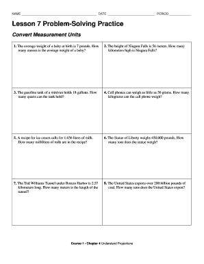 Lesson 7 Problem-Solving Practice