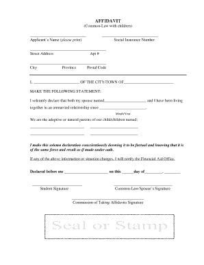 Common-Law Affidavit with Children