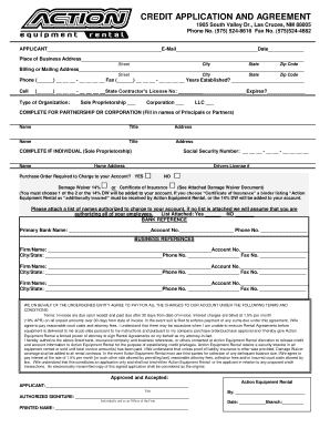 Credit Application and Agreement