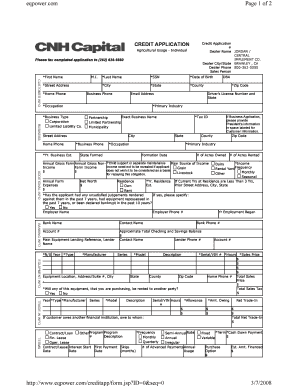 Agricultural Credit Application