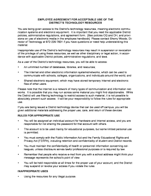 Employee Technology Use Agreement