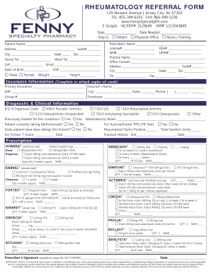 Rheumatology Referral Form