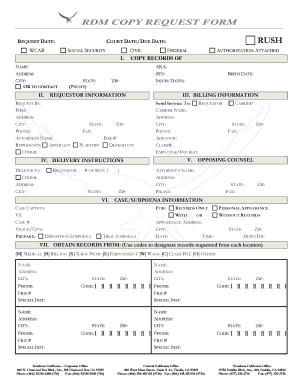 RDM Copy Request Form