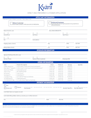 Direct and Preferred Customer Application