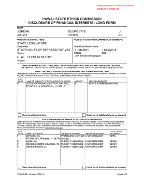 Hawaii State Ethics Commission Disclosure Form