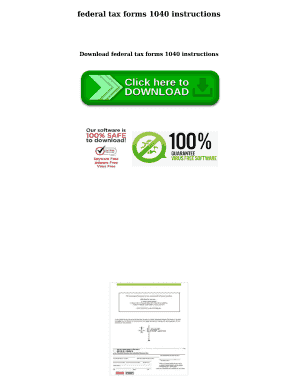 Federal Tax Form 1040 Instructions