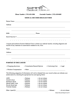 Medical Records Release Form