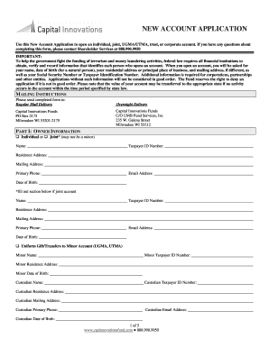 New Account Application