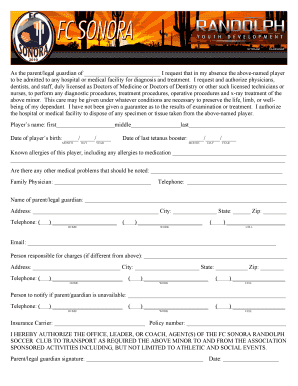 Medical Consent Form for Minor