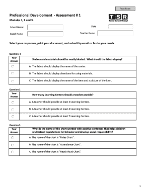 Professional Development Assessment