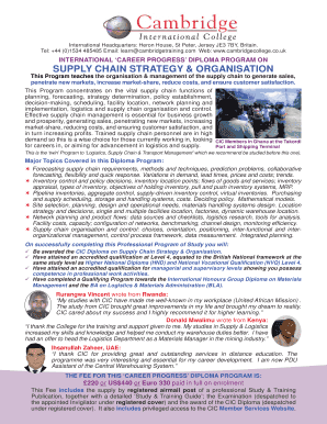 Career Progress Diploma Program on Supply Chain Strategy