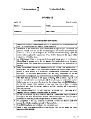 Child Development and Pedagogy Exam Test Booklet