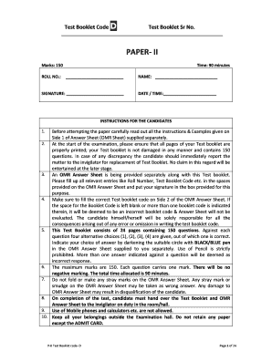 Child Development and Pedagogy Exam Form