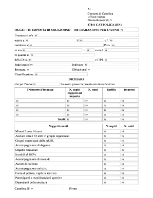 Dichiarazione Imposta di Soggiorno