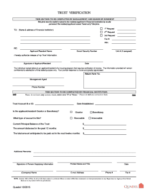 Trust Verification Form