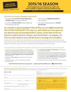 SAG-AFTRA Film Society Membership Application