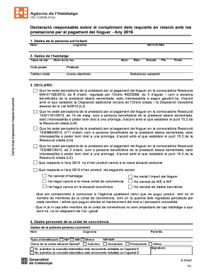 Responsible Declaration for Rental Payment Subsidies - 2016