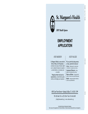 St. Margaret's Health Employment Application