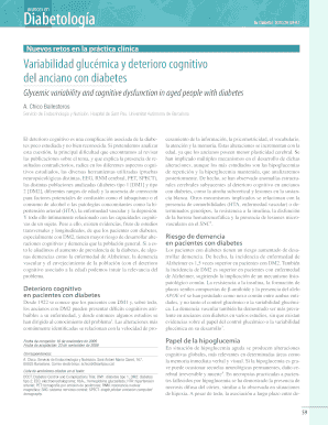 Variabilidad glucémica y deterioro cognitivo del anciano con diabetes
