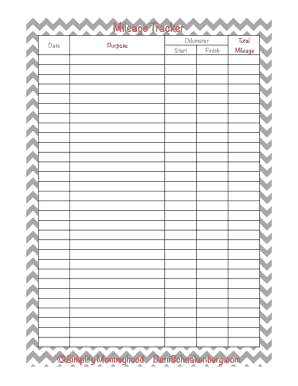 Mileage Tracker Form