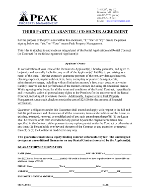 Third Party Guarantee / Co-Signer Agreement