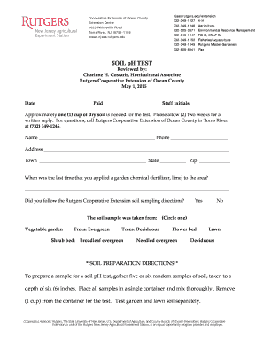 Soil pH Test Form