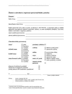 Food Business Approval and Registration Application