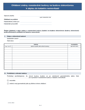 Notification of Change from Under Construction Building to Completed Building