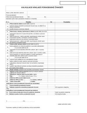 Consulting Services Cost Calculation Form