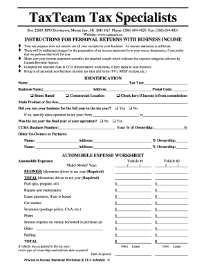 Canadian Personal Tax Return with Business Income