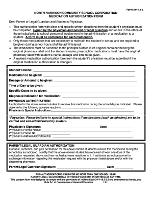 Medication Authorization Form