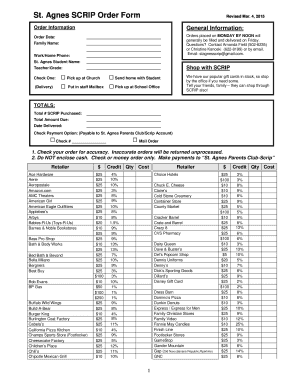 St Agnes SCRIP Order Form Revised Mar 4 2015 - stagnescatholicschool