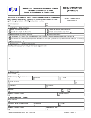 Formulário de Requerimento da SPU